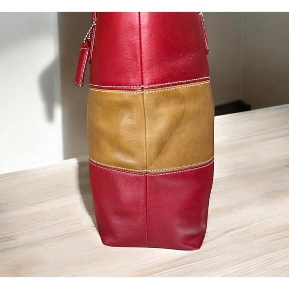 Vintage Coach 9348 Leather Rugby Stripe Tote Bag & Skinny Wristlet - Picture 12 of 15